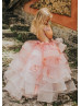 Pink And Berry Tulle Horsehair Hem Flower Girl Dress